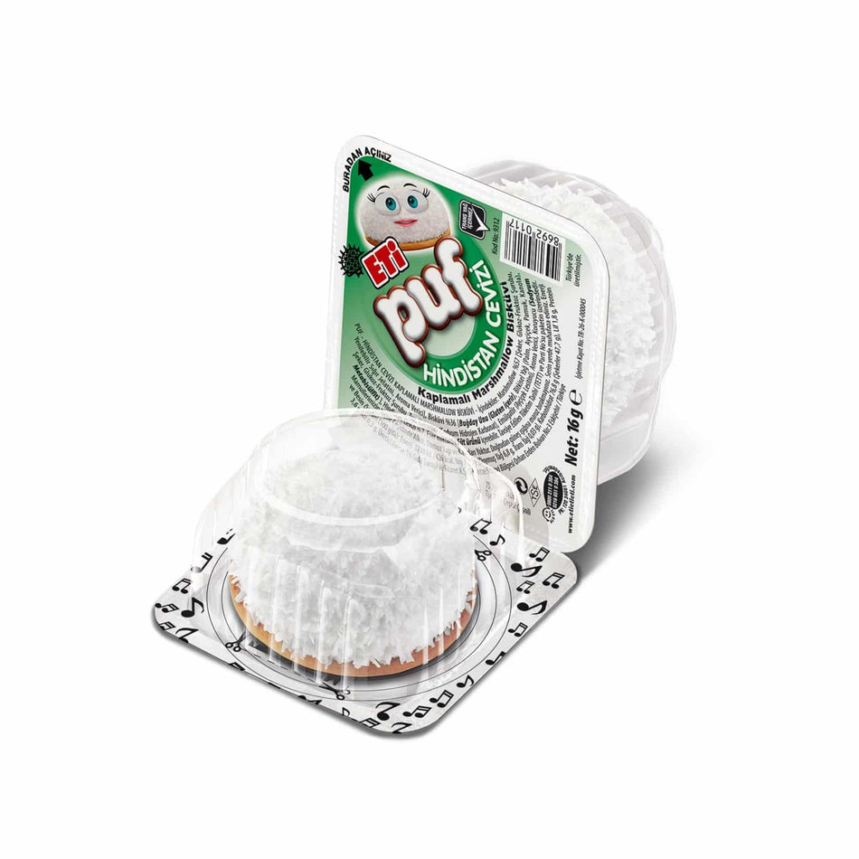 Mit Kokos überzogene Marshmallow-Kekse „Puf“, Eti