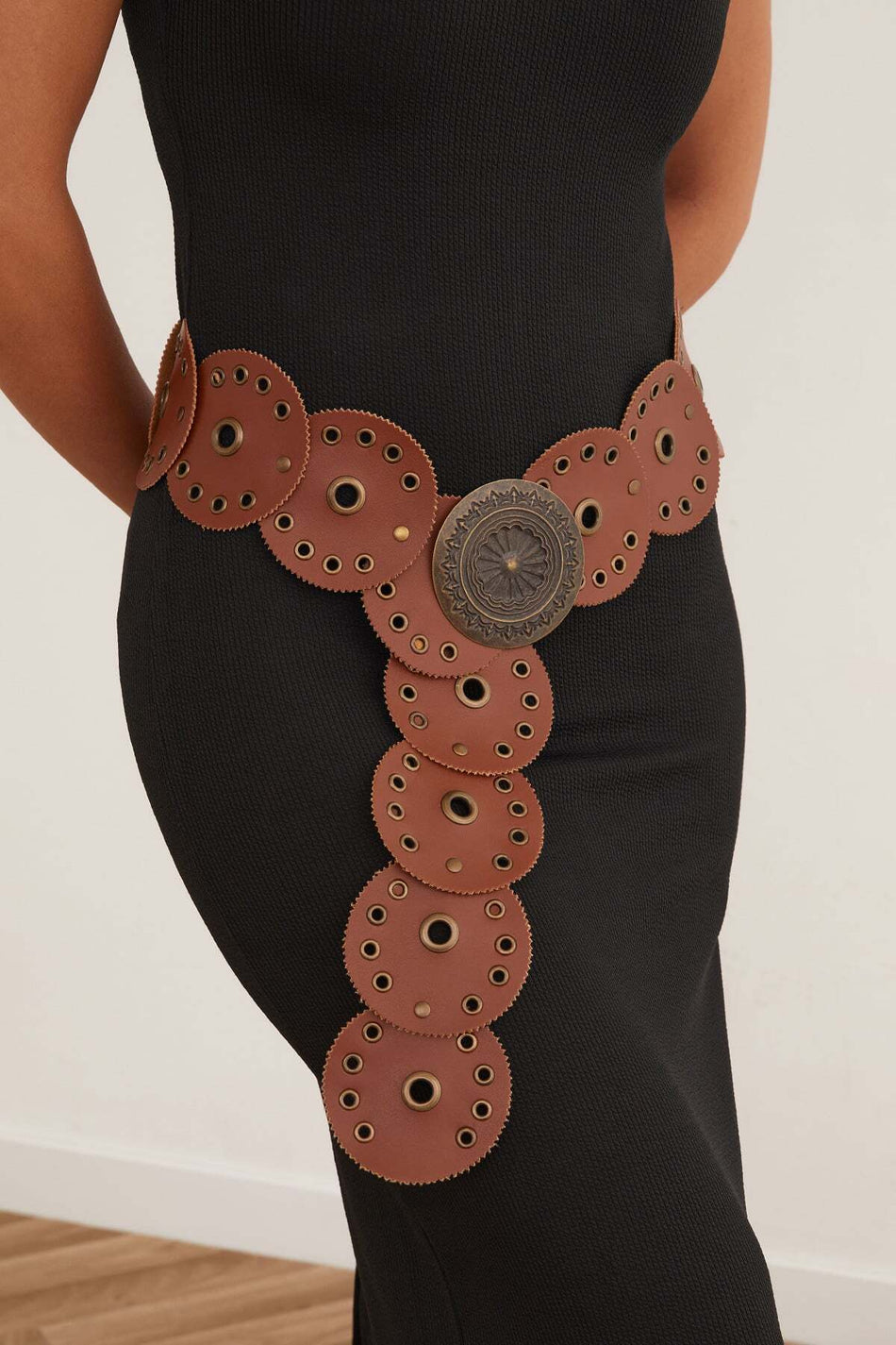 Eyelet Detailed Metal Buckle Belt - MALLTURK