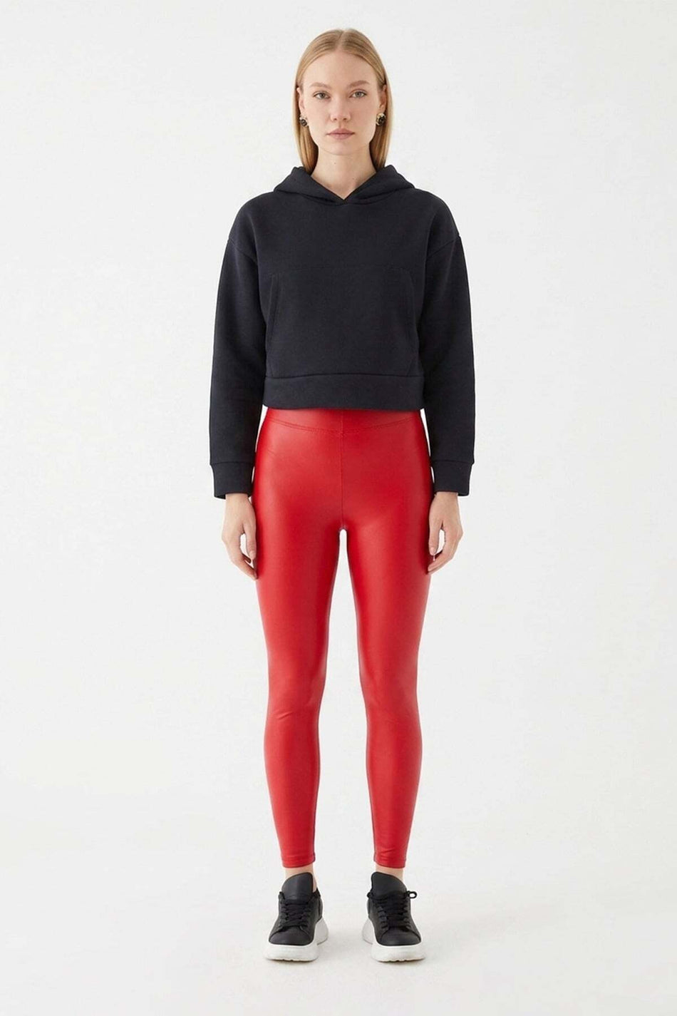 Faux Leather Leggings with Fleece Inside - MALLTURK