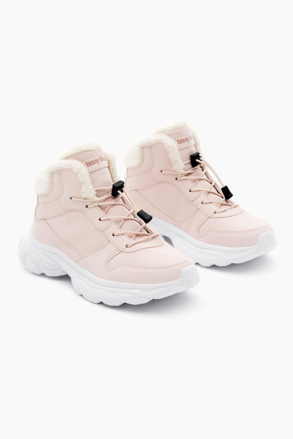 Faylon Taban İçi Kürklü Lastik Bağcıklı Çocuk Unisex Pudra Bot TBALS020 - MALLTURK