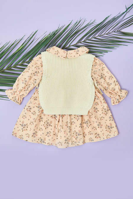 Floral Knitwear Sweater Girl's Dress - MALLTURK