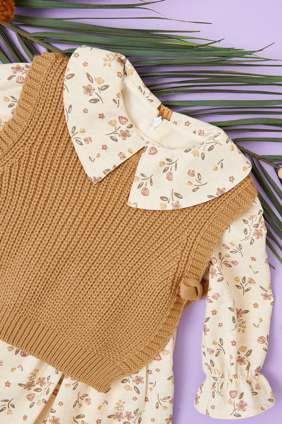 Floral Knitwear Sweater Girl's Dress - MALLTURK