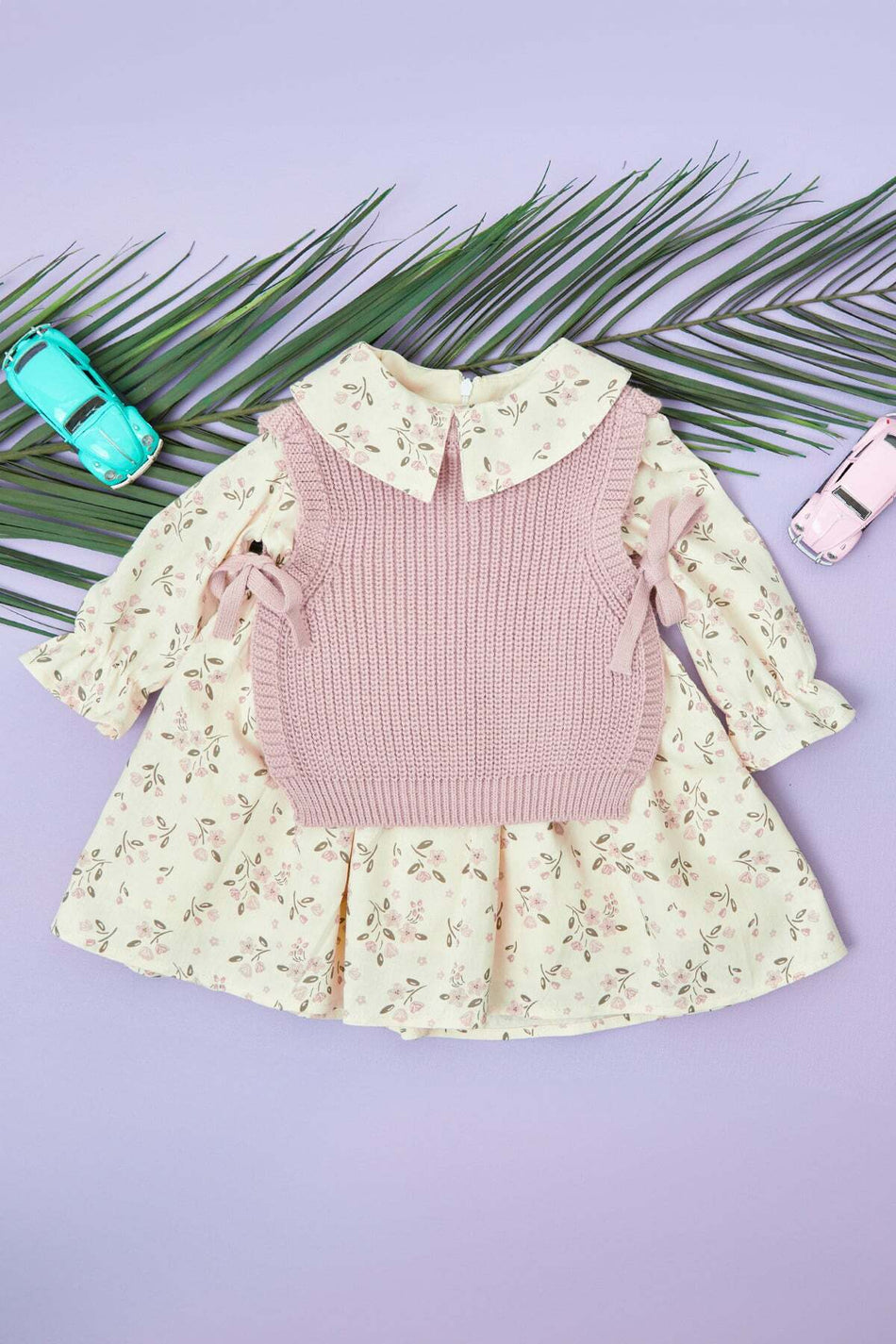 Floral Knitwear Sweater Girl's Dress - MALLTURK