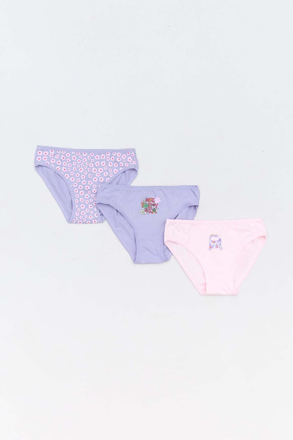 Floral Printed 3-Piece Girls' Panties - MALLTURK