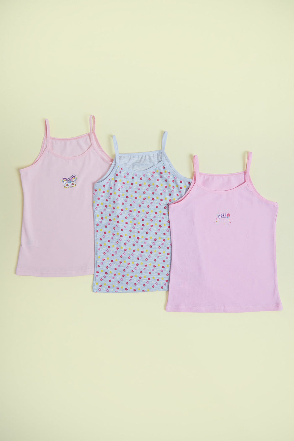 Floral Printed 3-Piece Girls' Undershirt - MALLTURK