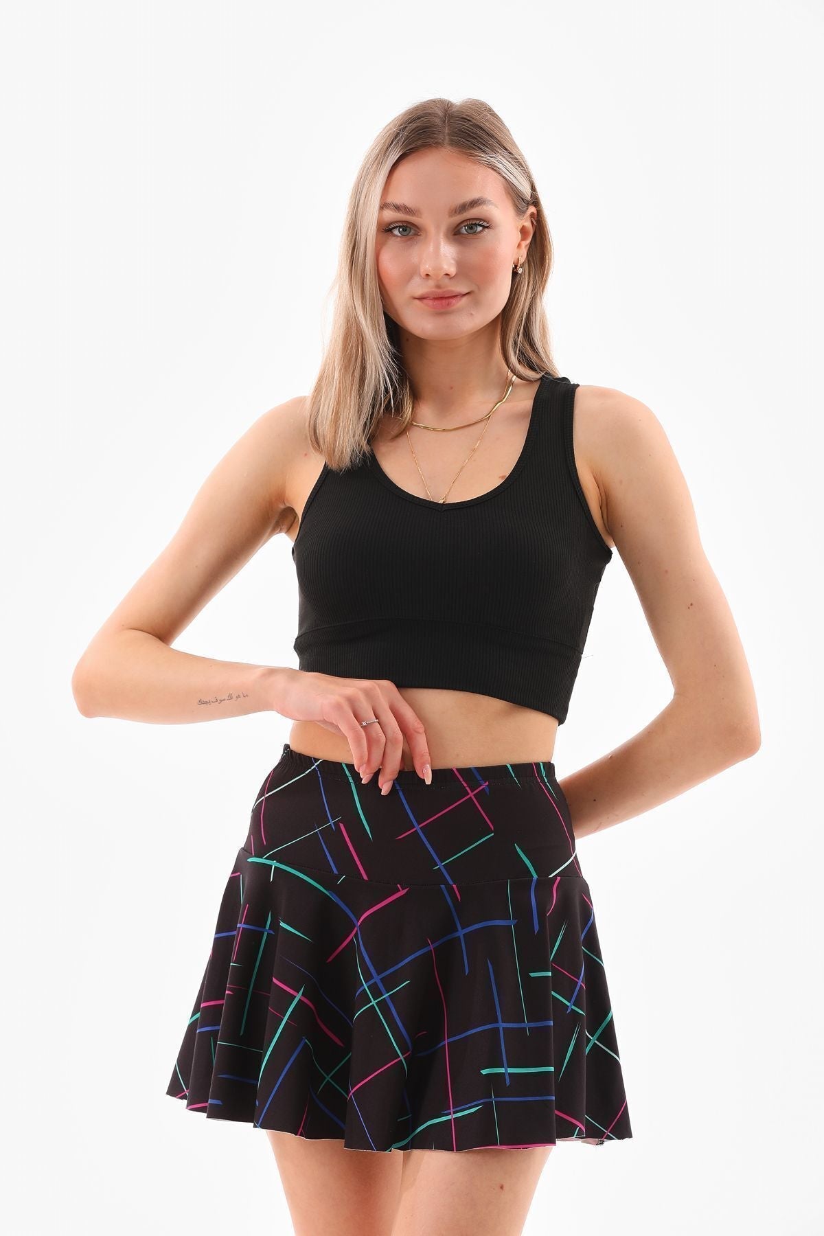 Flounce Skirt with Shorts Sport Skirt Swim Shorts - MALLTURK
