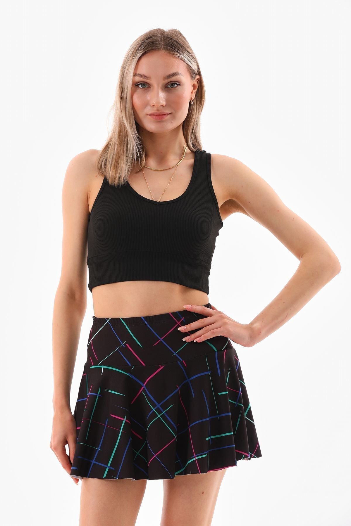 Flounce Skirt with Shorts Sport Skirt Swim Shorts - MALLTURK