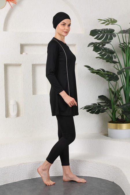 Full Covered Hijab Swimsuit Black - MALLTURK