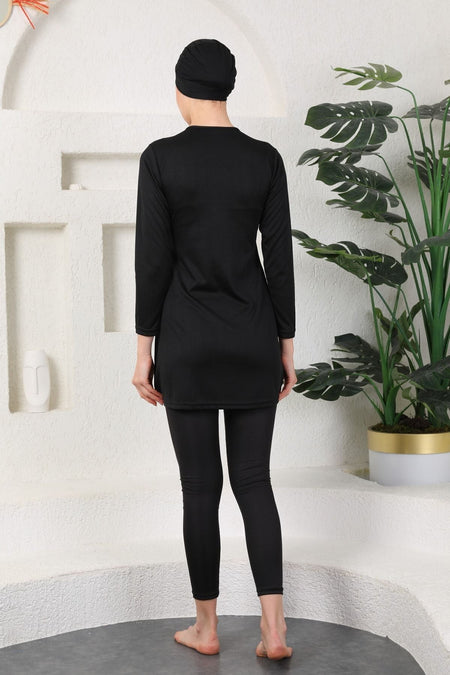 Full Covered Hijab Swimsuit Black - MALLTURK