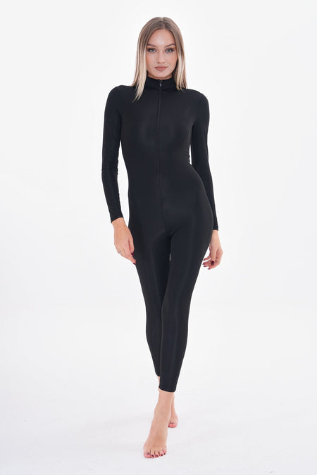 Full Jumpsuit Zippered Long Sleeve Swimsuit Lycra / Hijab Swimsuit - MALLTURK