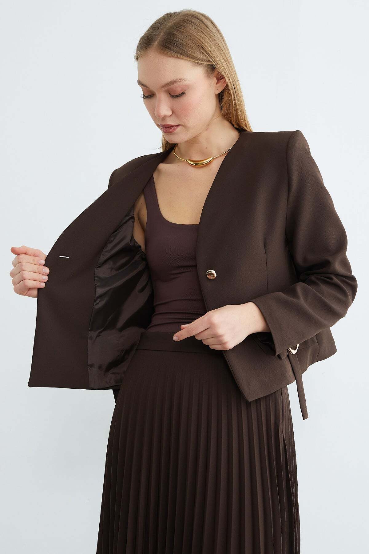 Fullamodest 2-Piece Set with Buckle Detailed Skirt - MALLTURK