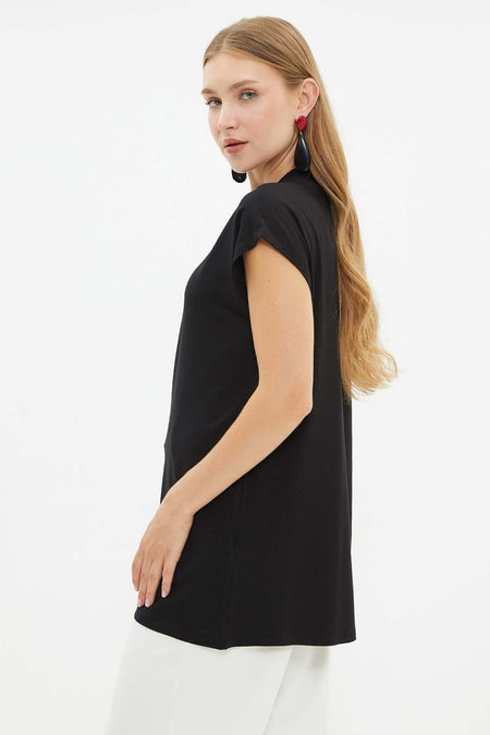 Fullamodest Basic High Neck Sleeveless Tunic - MALLTURK