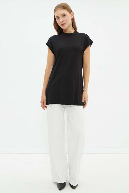 Fullamodest Basic High Neck Sleeveless Tunic - MALLTURK