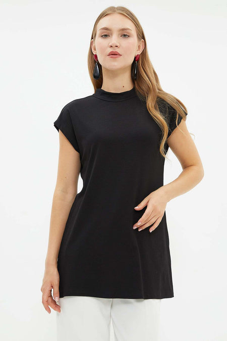 Fullamodest Basic High Neck Sleeveless Tunic - MALLTURK