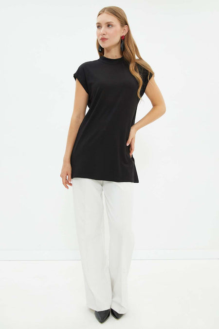 Fullamodest Basic High Neck Sleeveless Tunic - MALLTURK