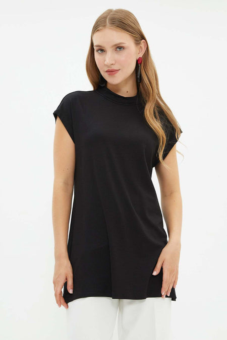 Fullamodest Basic High Neck Sleeveless Tunic - MALLTURK