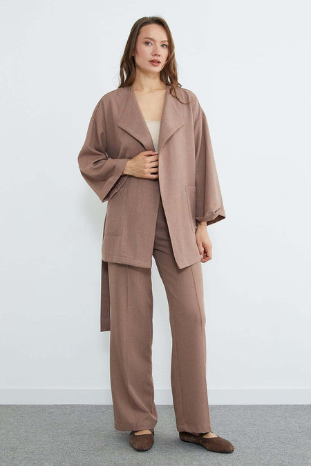 Fullamodest Belted Green 2-Piece Set - MALLTURK