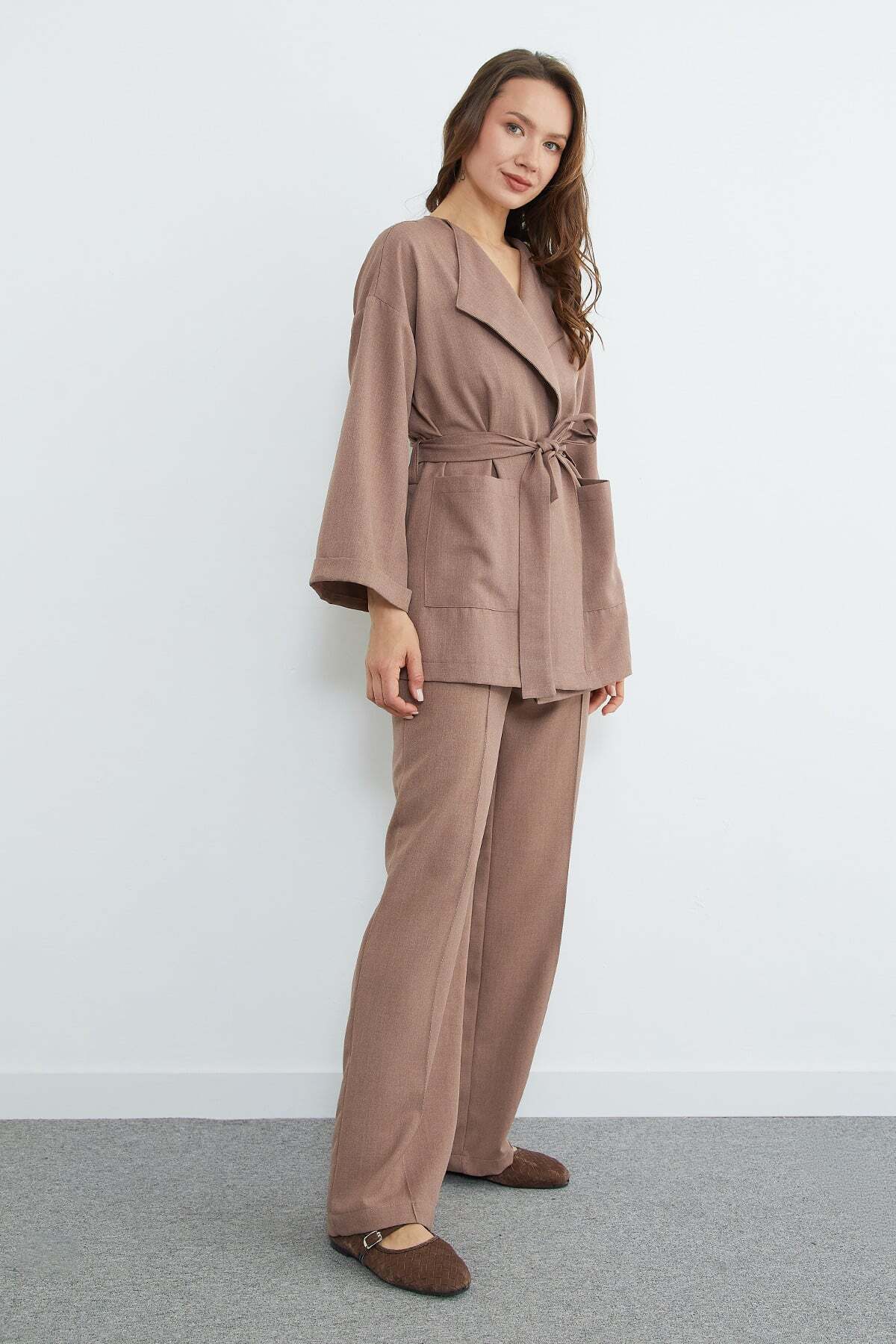 Fullamodest Belted Green 2-Piece Set - MALLTURK