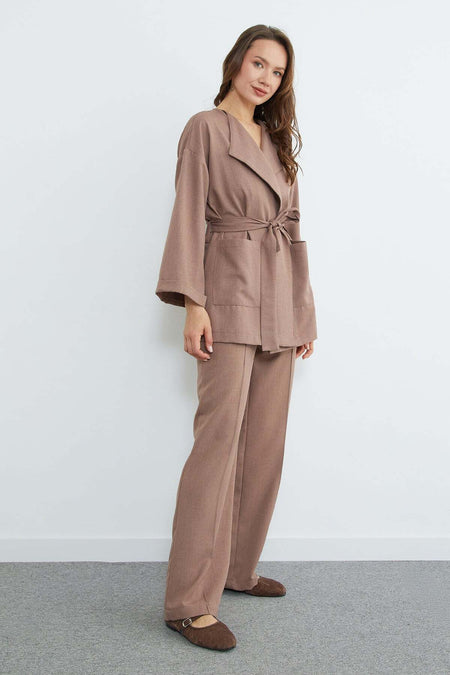 Fullamodest Belted Green 2-Piece Set - MALLTURK