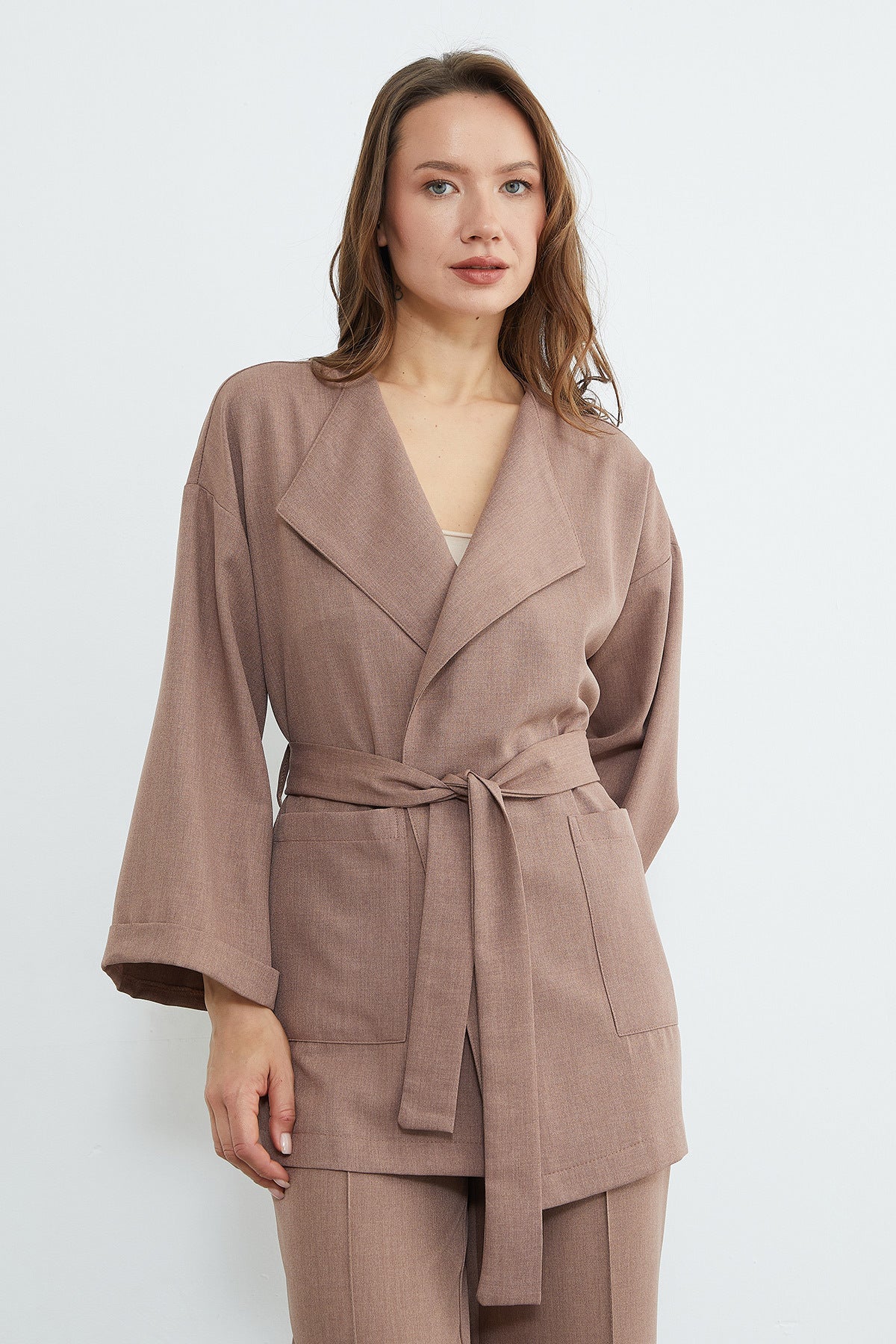 Fullamodest Belted Green 2-Piece Set - MALLTURK