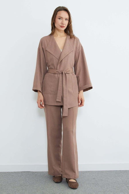 Fullamodest Belted Green 2-Piece Set - MALLTURK