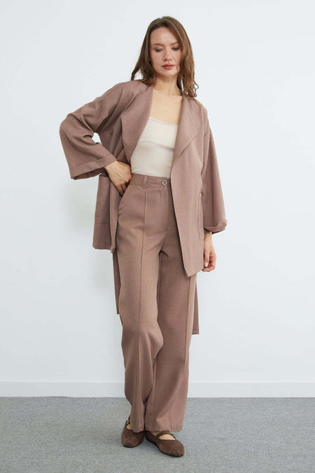 Fullamodest Belted Green 2-Piece Set - MALLTURK