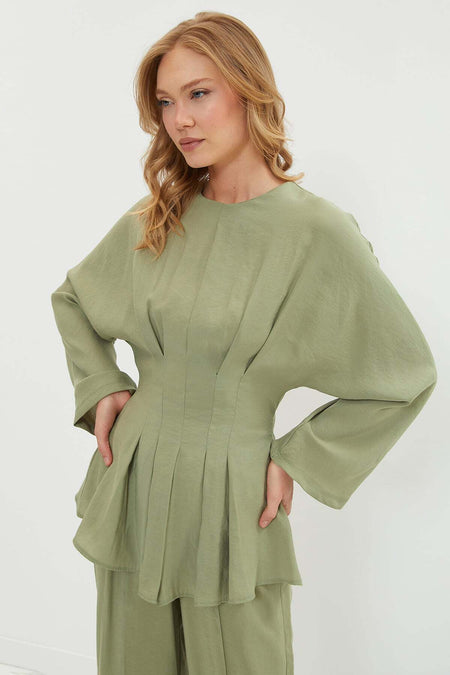 Fullamodest Belted Pleated 2-Piece Set - MALLTURK