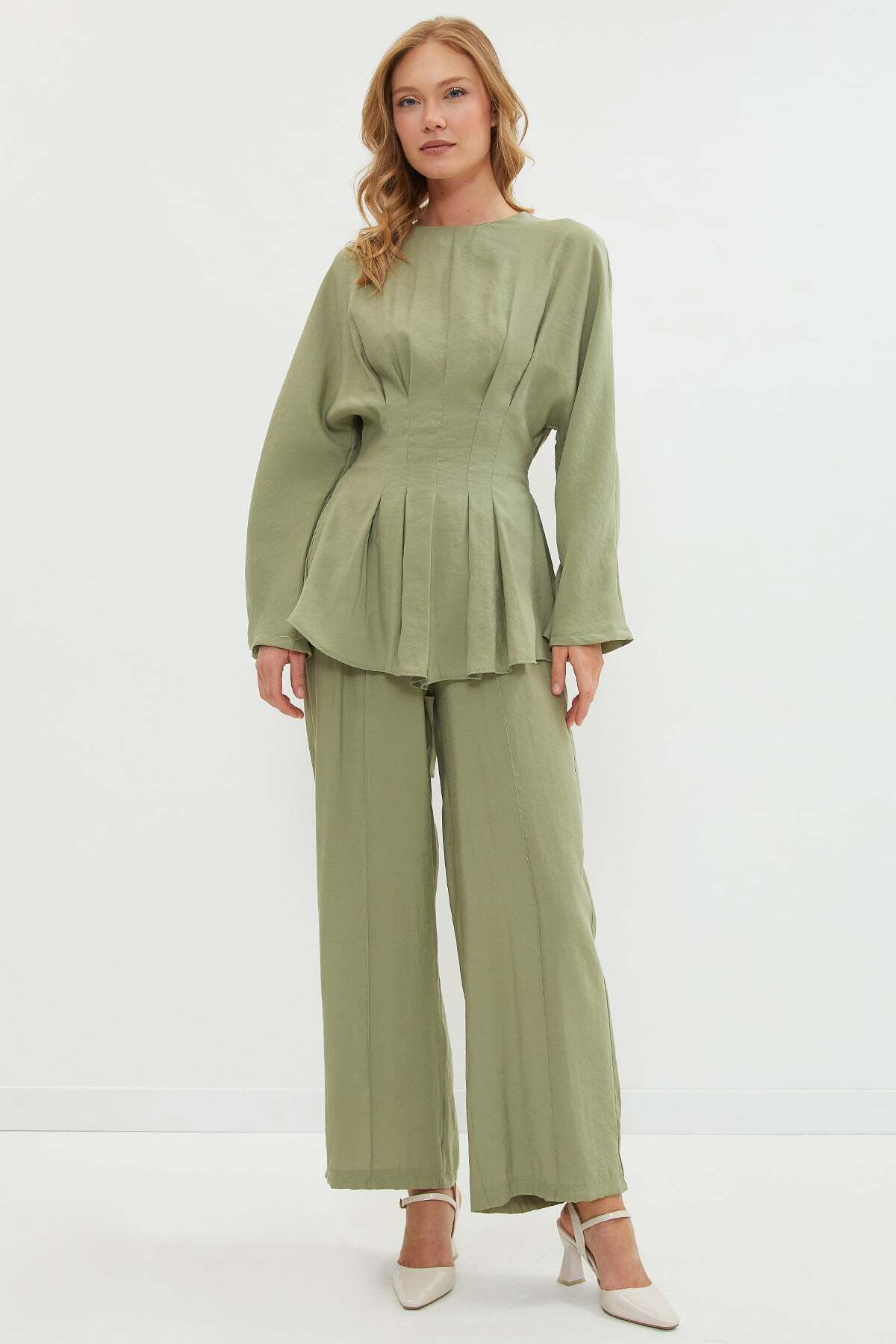 Fullamodest Belted Pleated 2-Piece Set - MALLTURK