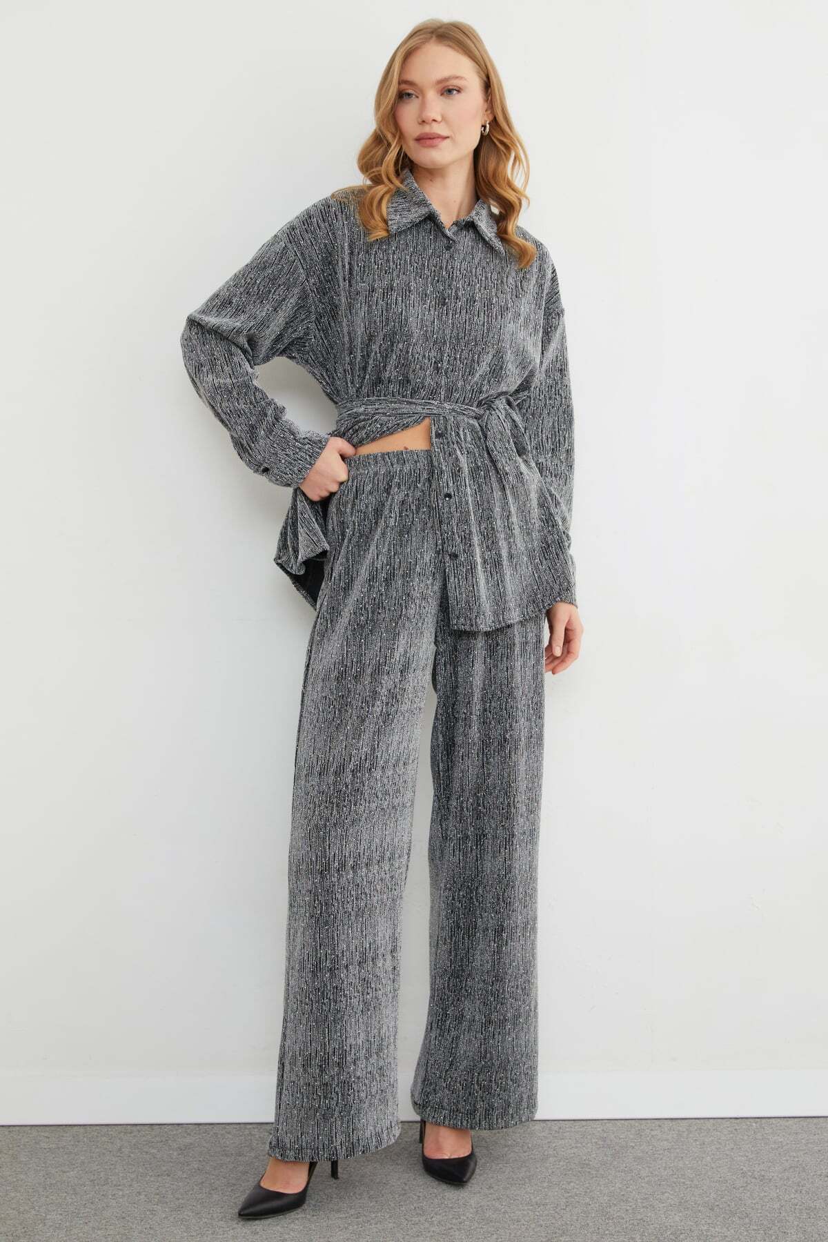 Fullamodest Buy Belted Stone Glitter 2-Piece Set - MALLTURK
