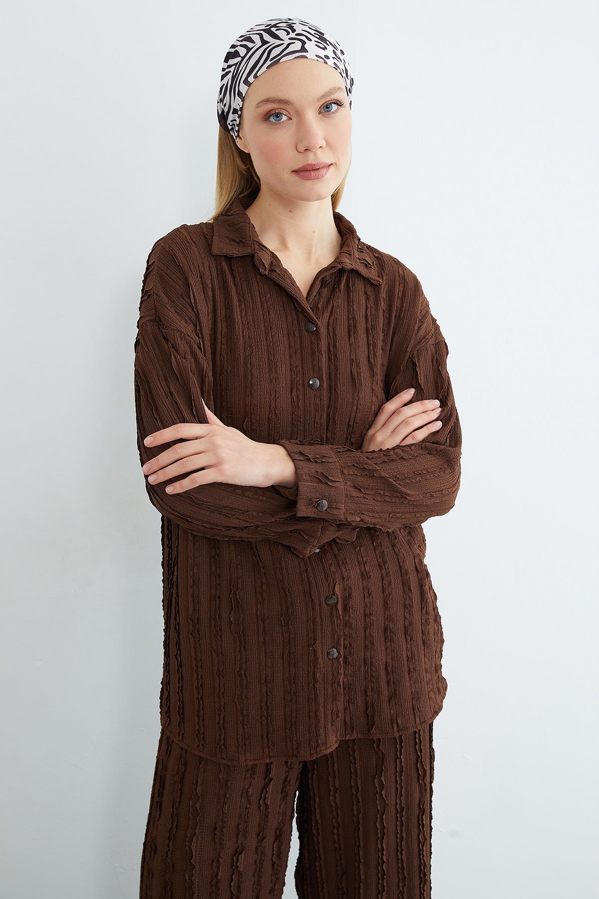 Fullamodest Crepe Fabric Casual 2-Piece Set - MALLTURK