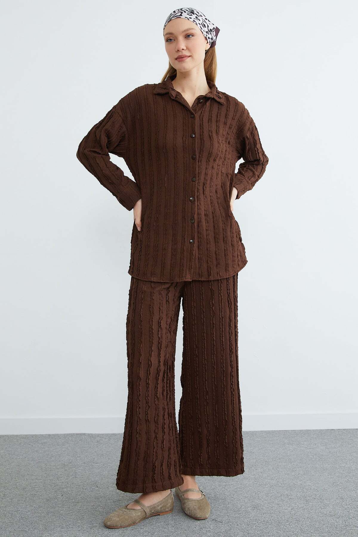 Fullamodest Crepe Fabric Casual 2-Piece Set - MALLTURK