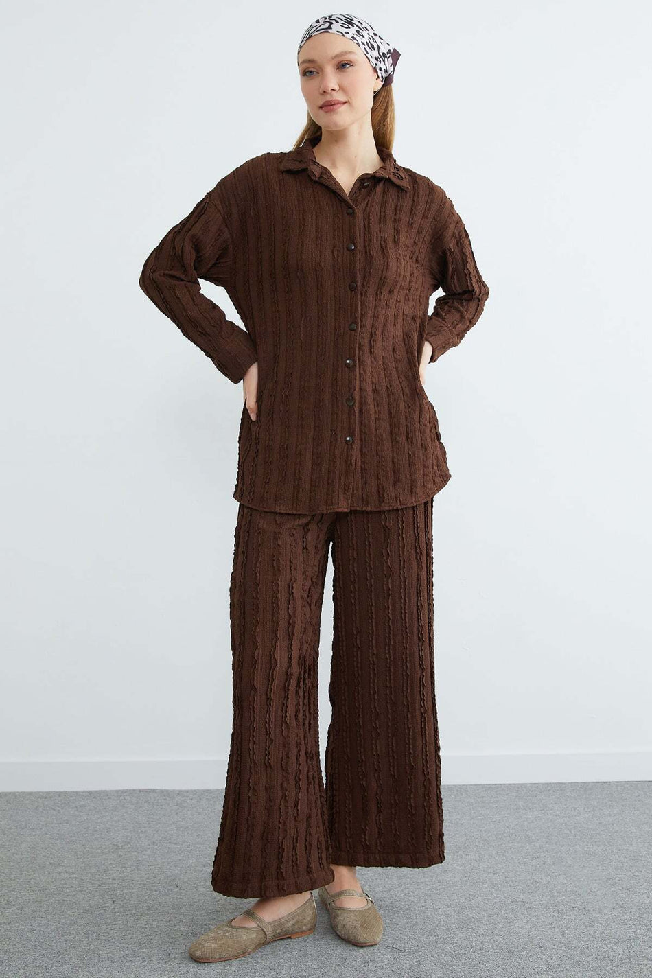 Fullamodest Crepe Fabric Casual 2-Piece Set - MALLTURK