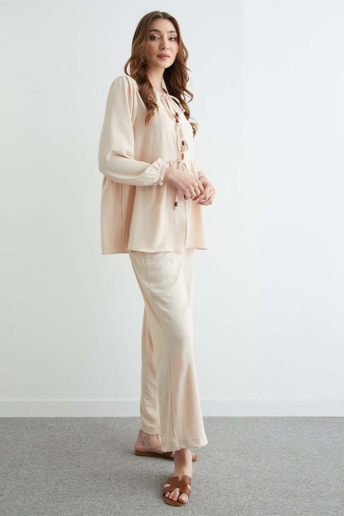 Fullamodest Front Tie Ayrobin Kimono 2-Piece Set - MALLTURK