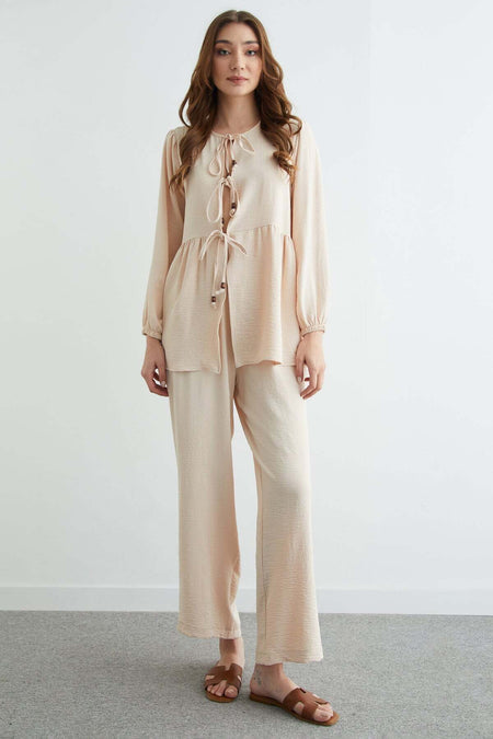 Fullamodest Front Tie Ayrobin Kimono 2-Piece Set - MALLTURK
