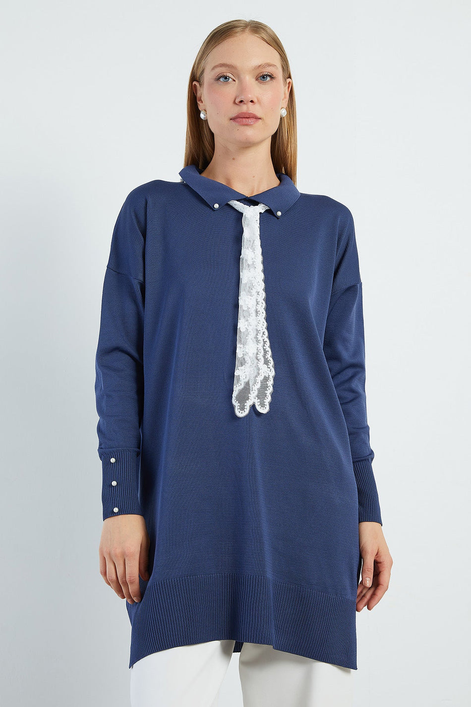 Fullamodest Lace Scarf Knitwear Tunic - MALLTURK