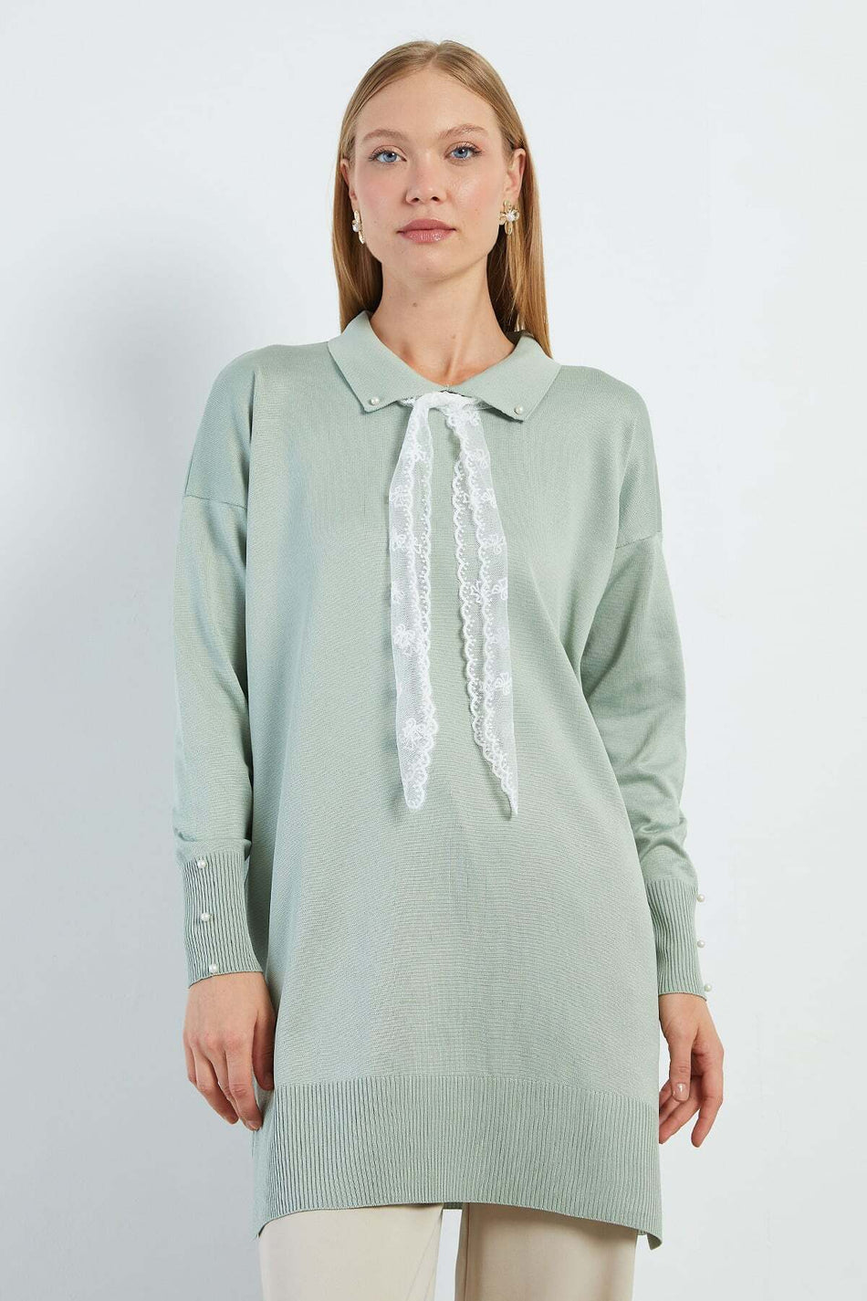 Fullamodest Lace Scarf Knitwear Tunic - MALLTURK