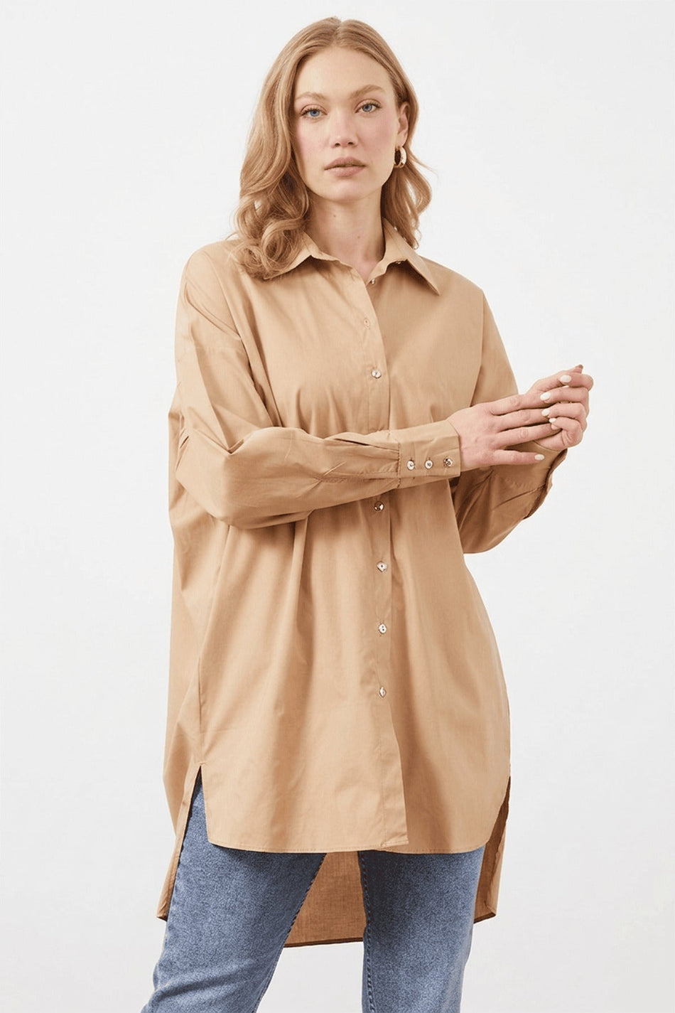 Fullamodest Slit Oversized Shirt - MALLTURK