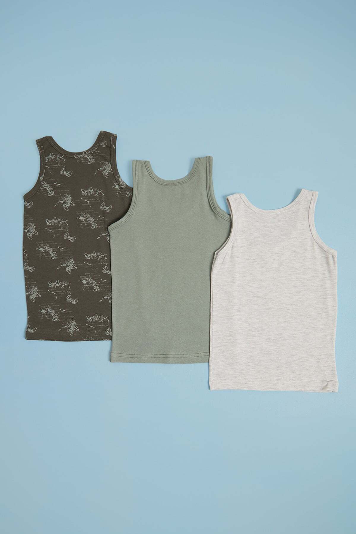 Game Console Printed 3-Piece Boy's Undershirt - MALLTURK