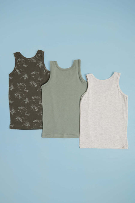 Game Console Printed 3-Piece Boy's Undershirt - MALLTURK