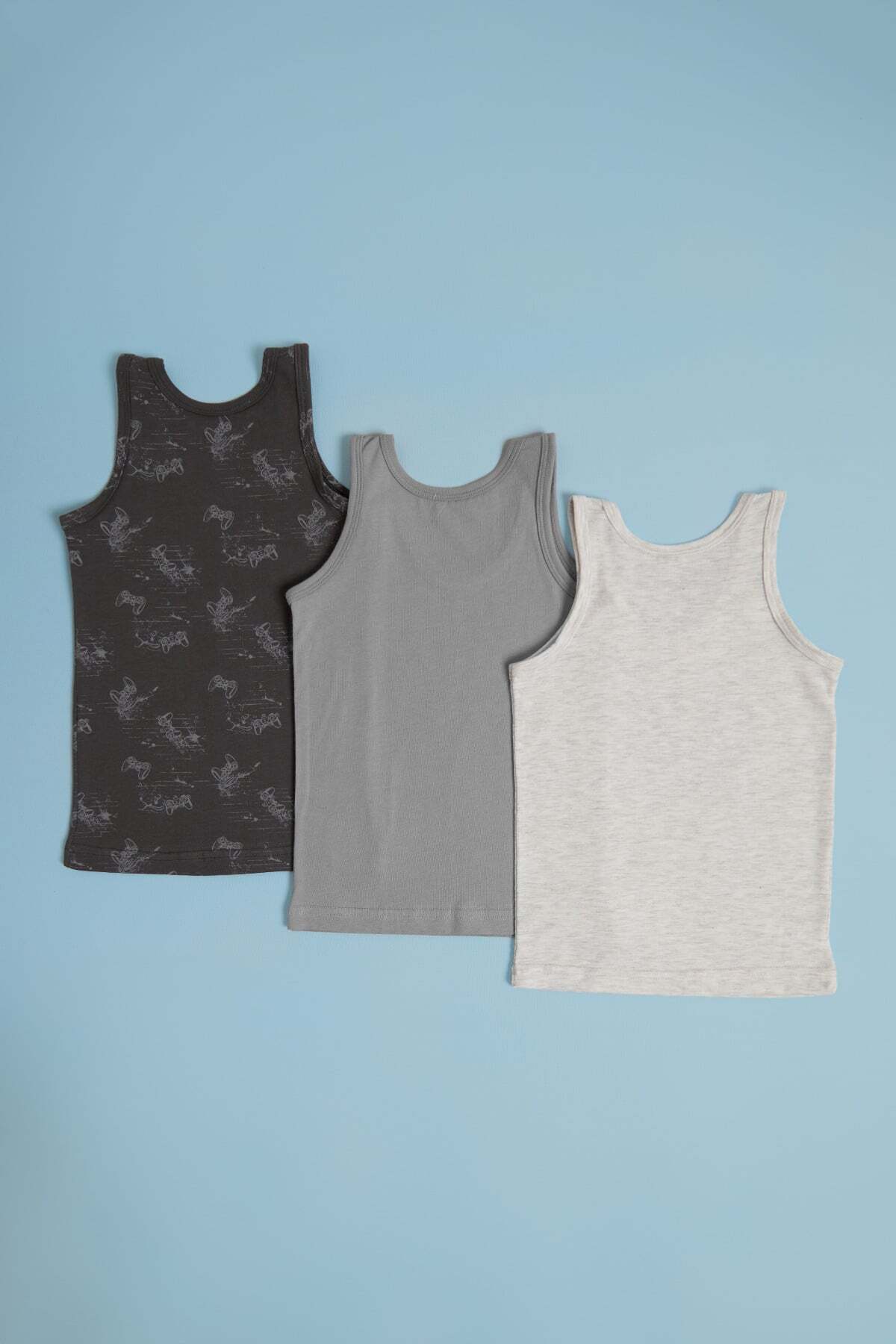 Game Console Printed 3-Piece Boy's Undershirt - MALLTURK
