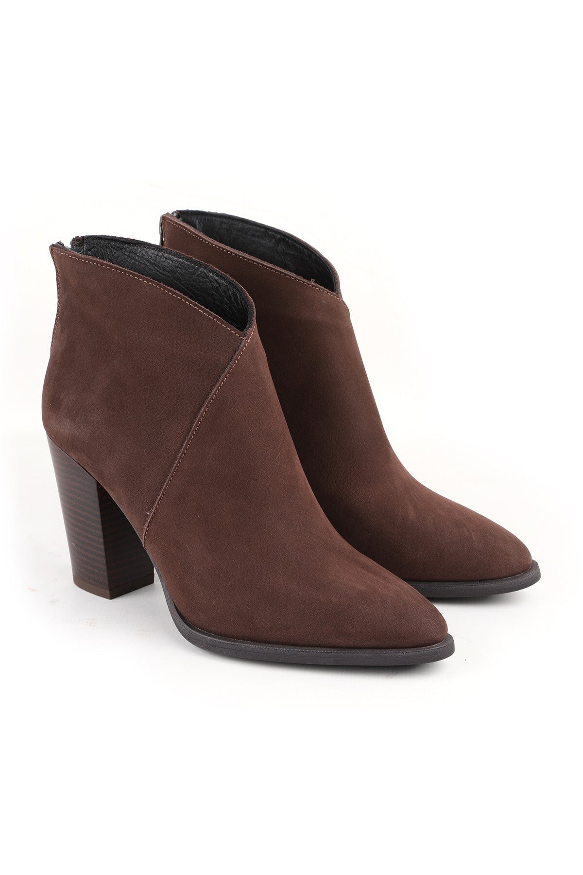 Genuine Leather Pointed Toe Block Heel Ankle Length Women's Boots – Stylish & Comfortable Daily/Office Use Krn - MALLTURK