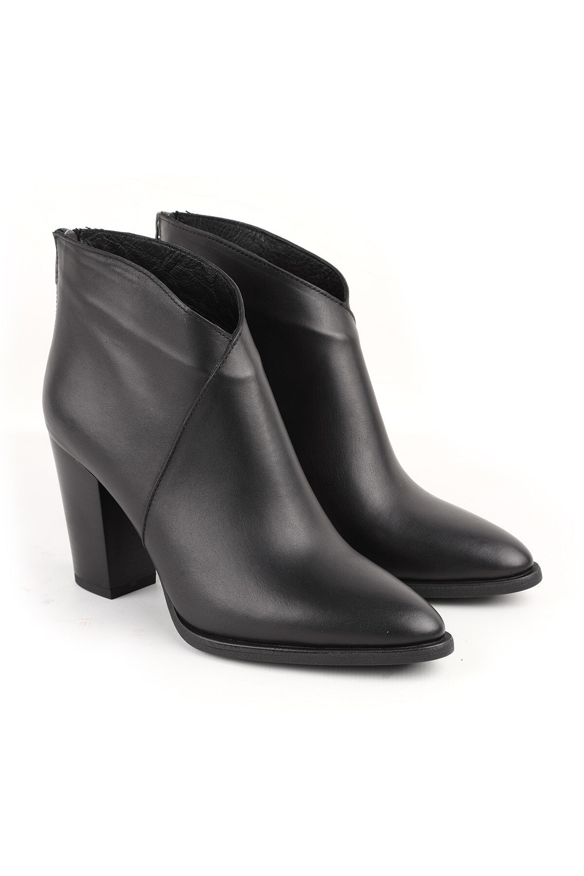 Genuine Leather Pointed Toe Block Heel Ankle Length Women's Boots – Stylish & Comfortable Daily/Office Use Krn - MALLTURK