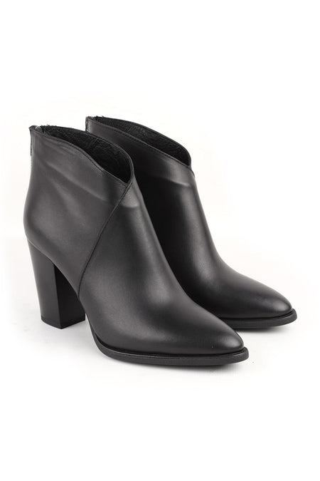 Genuine Leather Pointed Toe Block Heel Ankle Length Women's Boots – Stylish & Comfortable Daily/Office Use Krn - MALLTURK
