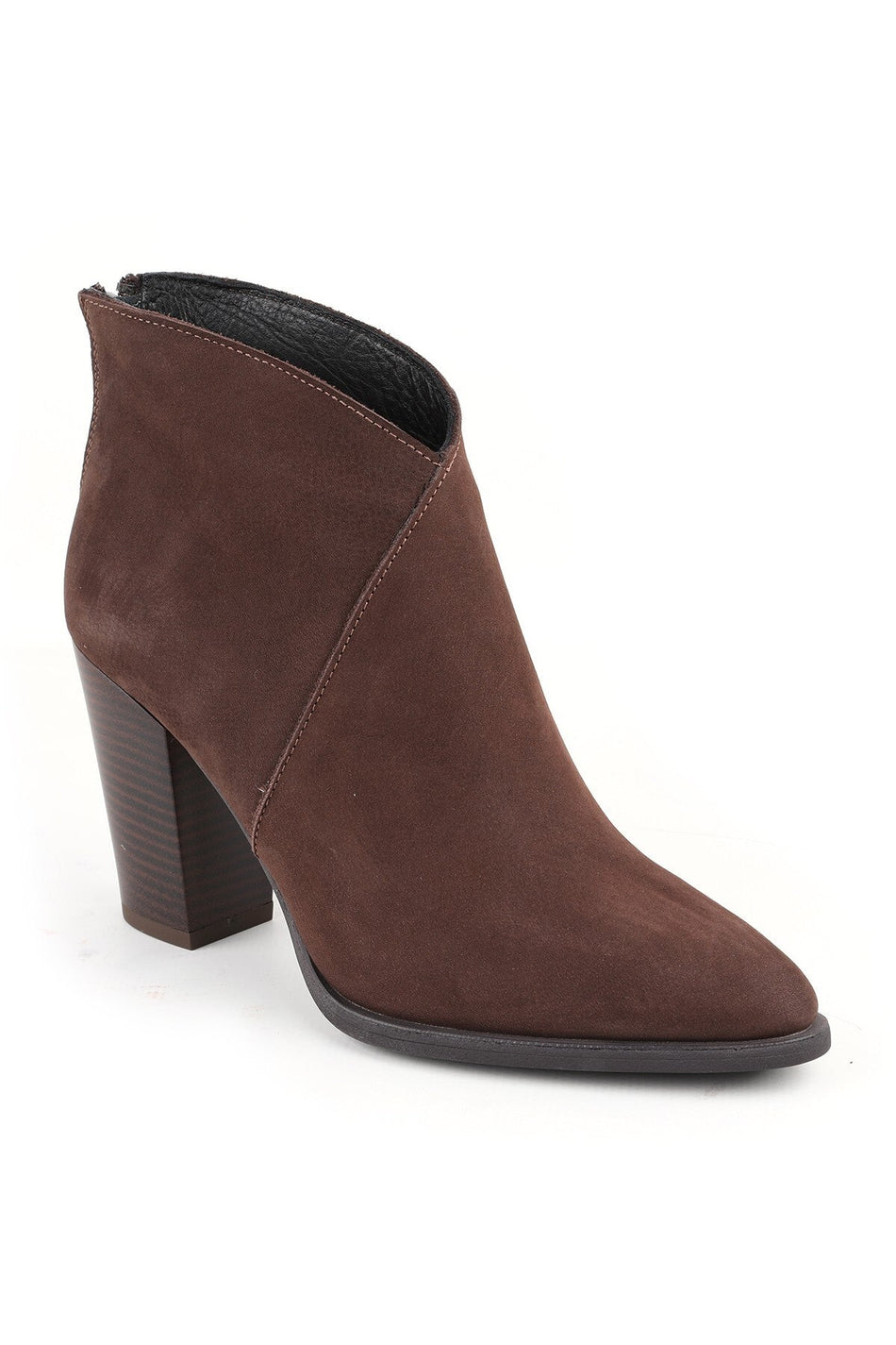 Genuine Leather Pointed Toe Block Heel Ankle Length Women's Boots – Stylish & Comfortable Daily/Office Use Krn - MALLTURK