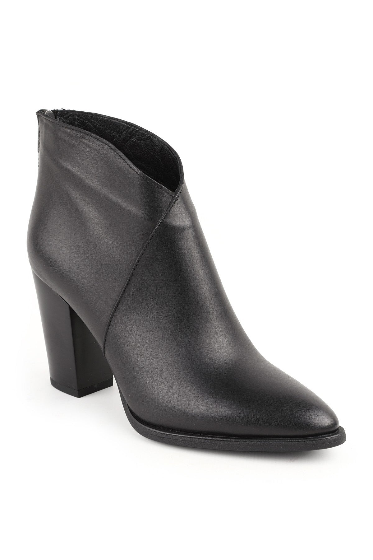 Genuine Leather Pointed Toe Block Heel Ankle Length Women's Boots – Stylish & Comfortable Daily/Office Use Krn - MALLTURK