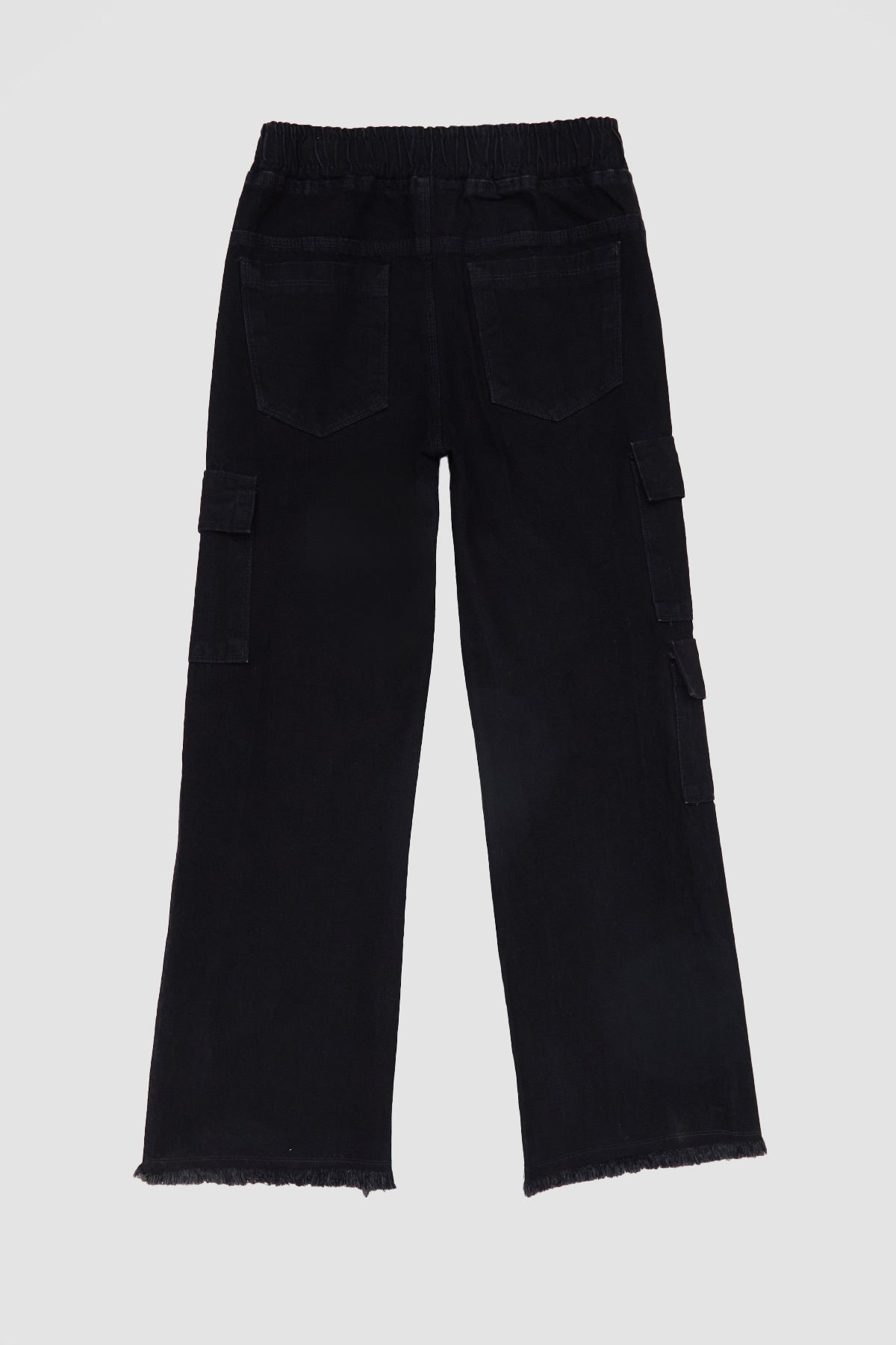 Girls' Trousers with Elastic Waist and Tassels Cargo Pockets - MALLTURK