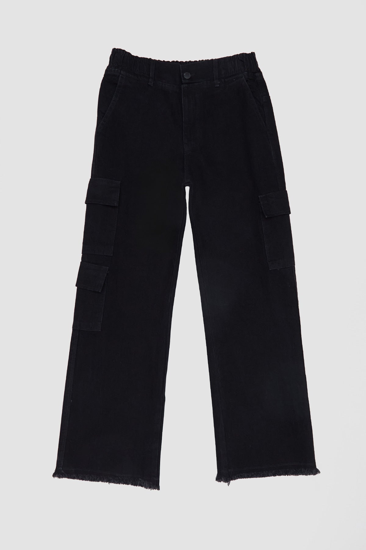 Girls' Trousers with Elastic Waist and Tassels Cargo Pockets - MALLTURK