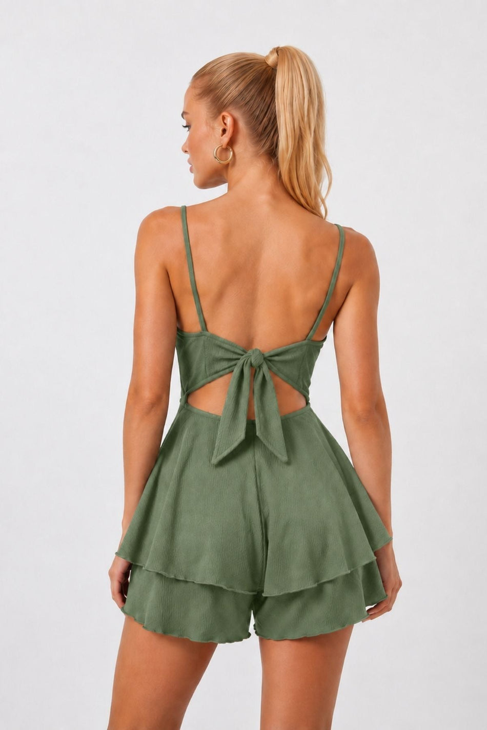 Green Backless Summer Jumpsuit Dress - MALLTURK