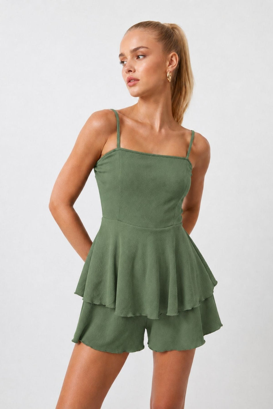 Green Backless Summer Jumpsuit Dress - MALLTURK