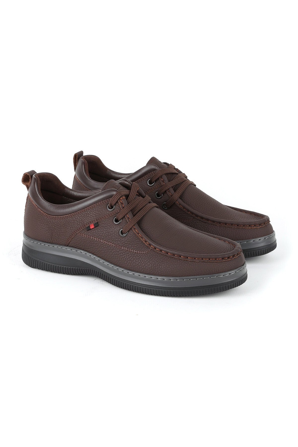 H1064 Men's Leather Casual Shoes Khv-Gray - MALLTURK